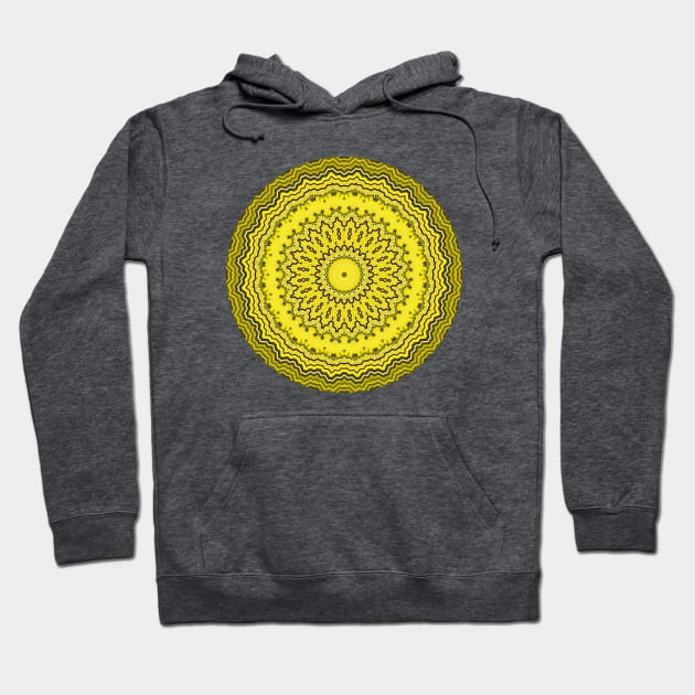 Round Yellow Solar Plexus Chakra Mandala Hoodie by KaSaPo